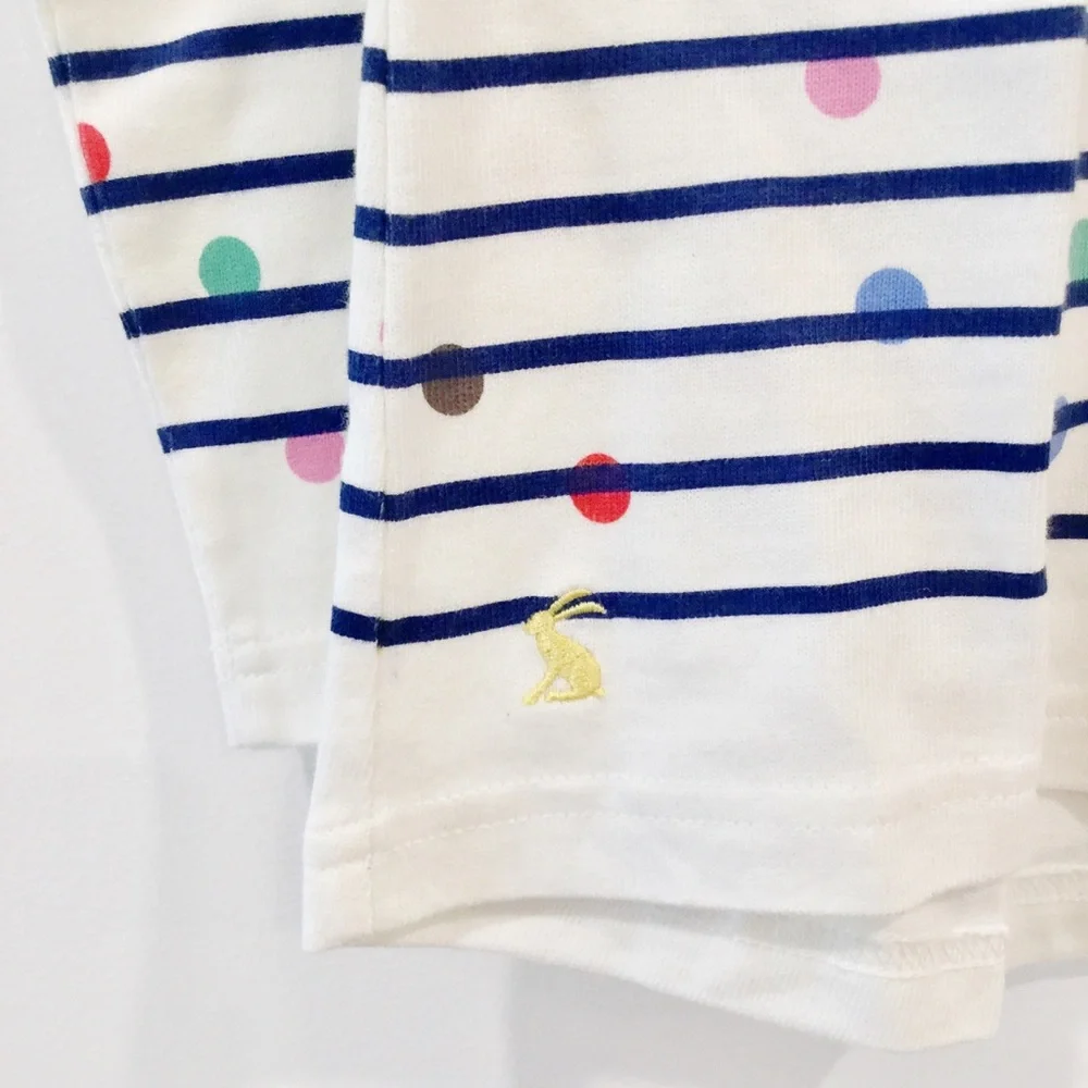 Joules 100% Cotton Polka Dot Striped Coastal Long Sleeve Top Sz 6 - Picture 5 of 13